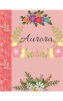 Aurora: Personalized Notebook for Women and Girls, Floral Composition Cover Journals to Write in. Personalized Gift. Garden Flowers Pattern