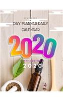 Day Planner Daily Calendar 2020: 8.5 X 11 Planner Undated Monthly Agenda Appointment Calendar Organizer Book With Dot Grid Paper Notebook With Hourly Planning & Wood Cover
