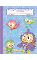 Primary Composition Notebook Story Journal: Cute Colorful Owls Notebook with Picture Space, Title Lines, Dotted Midlines Handwriting Practice Paper with 100 Blank Writing Pages, Perfect for Ki