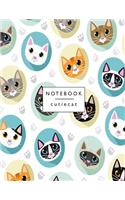 Notebook cutie cat: Cute cats cover and Dot Graph Line Sketch pages, Extra large (8.5 x 11) inches, 110 pages, White paper, Sketch, Draw and Paint(1 Cute Cats Notebook)