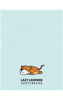 Lazy leopard Sketchbook: Lazy leopard on blue cover (8.5 x 11) inches 110 pages, Blank Unlined Paper for Sketching, Drawing, Whiting, Journaling & Doodling(5 Lazy Leopard on Blue Sketchbook)