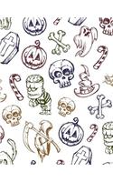 Skull Notebook: Halloween Skeleton Journal Book Ruled Lined Page Writing Kid Teen Girl Boy Women Men Funny Diary Record Plan Note Pad Doodle Bone Zombie Cross Ghost(8 Skull Notebook)