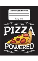 Pizza Powered: Pizza College Ruled Lined Student School Journal