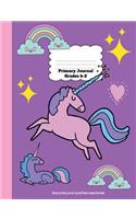 Primary Journal Grades k-2: Unicorn primary journal top half blank composition book
