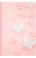 Butterflies in Cutout Journal: Butterfly Journal for Women and Girls, Pink, Silver, Cookie Cutter Shape - 6 x 9" - Notebook, Diary, Doodle, Write, Notes, Sketch Pad, Notebook, Bla