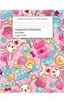 Candy Cupcakes & Cute Bunnies Composition Notebook