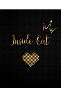 Inside Out: Black Personalized Lined Journal with Inspirational Quotes