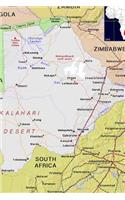 Modern Day Color Map of the Nation Botswana in Africa Journal