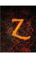 Monogram "Z" Sketchbook: Blank Art Pad Notebook Journal(26 Monogram Fire 150 Sketch)