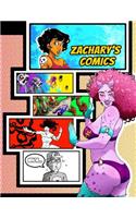 Zachary's Comics: Personalized Create a Comic!: 50 Unique, Blank, Single-Sided, Practice Pages! Each Page Is Different for Drawing Your Own Comic Book on a Large Vari