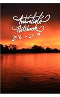 Naturalists Notebook 2018-2019: 6x9 Inch Lined Journal/Notebook designed with naturalists in mind - Stunning Sunset, Red, Lake, Nature, Calligraphy Art with Photography, Gift idea