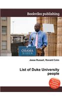 List of Duke University People