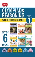 MTG Olympiad Workbook and Reasoning Book Class 1 Combo for NSO-IMO-IEO-NCO-IGKO (Set of 6 Books) - SOF Olympiad Preparation Books For 2023-2024 Exam