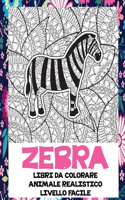 Libri da colorare - Livello facile - Animale realistico - Zebra
