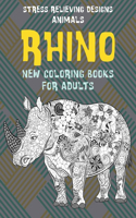 New Coloring Books for Adults - Animals - Stress Relieving Designs - Rhino