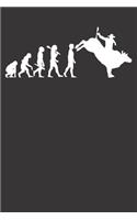Notebook: Bull Riding Rodeo Rider Evolution Funny Dot Grid 6x9 120 Pages Journal