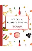 Academic Student Planner: A Cute Dog Bones, Paws, Toy Jan 2019-Jun 2020 Dated Daily, Weekly, Monthly College, High, Middle School 18 Months Calendar Holidays Planner, Organiz