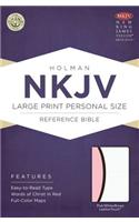 NKJV Large Print Personal Size Reference Bible, Pink/Brown/White LeatherTouch