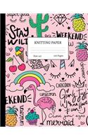 Knitting Paper: Graph Notebook and Journal for Patterns - 4:5 Ratio - 100 pages - Letter Format 8.5"x11" - Cover Design Code 00058