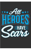 All Heroes Have Scars: Gifts for surgery recovery for women, gifts for surgery recovery for men, surgery gifts funny, surgery recovery gifts 6x9 Journal Gift Notebook with