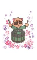 Percussion Music Cat Notebook: Graph Paper Journal 6x9 - 120 Pages