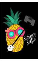 Summer Selfie: Funny Pineapple Selfie Stick Gift Notebook