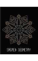 Sacred Geometry: Golden Snow Shield Mandala Art Journal Cover, Cornell Lined Notebook . Geometric Design for Yoga, Meditation, Dream Diary or Notes for Work or Schoo