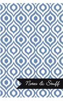 Notes & Stuff - Blue-Gray Lined Notebook in Ikat Pattern