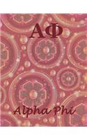 Alpha Phi: Blank Sketch / Drawing Book - 8.5 X 11 Paper - Unlined Journal - 100 Pages