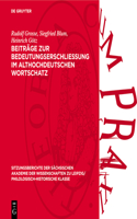 Beiträge Zur Bedeutungserschliessung Im Althochdeutschen Wortschatz