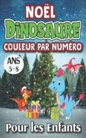 Noël Dinosaure Couleur Par Numéro Pour les Enfants Ans 5-8