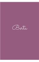 Berta: notebook with the name on the cover, elegant, discreet, official notebook for notes, dot grid notebook,