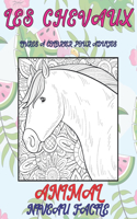 Livres à colorier pour adultes - Niveau facile - Animal - Les chevaux
