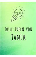 Tolle Ideen von Janek: Liniertes Notizbuch für deinen Vornamen