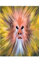 Abstract Monkey Face Notebook: Wide Ruled 100 sheets/200 Pages Softcover Notes Journal Diary 7.44 X 9.69