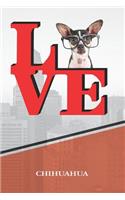 Chihuahua W Glasses: Dog Love Park Isometric Dot Paper Notebook Book Is 120 Pages 6x9