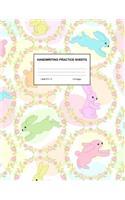 Handwriting Practice Sheets: Cute Blank Lined Paper Notebook for Writing Exercise and Cursive Worksheets - Perfect Workbook for Preschool, Kindergarten, 1st, 2nd, 3rd and 4th Gr