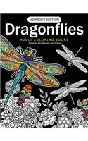 Dragonflies Adult Coloring Books Midnight Edition