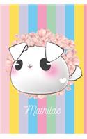 Mathilde: Chiot Chien: Personalisé Carnet De Notes Cadeau Ligné Pour Les Filles Et Étudiantes