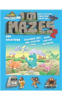 101 Mazes For Kids 2: SUPER KIDZ Book. Children - Ages 4-8 (US Edition). Cartoon Happy Friend Dinosaurs, Blue w custom art interior. 101 Puzzles w solutions - Easy to Har