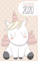 Agenda 2020: 12 mois de Janvier à Décembre 2020 - Planificateur, organisateur, semainier - Licorne organisée