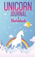 Unicorn Sketchbook and Journal: Journal and Notebook for Girls - Composition Size (7.5"x9.75") With Blank and Lined Pages, Perfect for Sketching, Doodling, Journaling and Notes