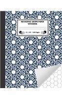 Hexagonal Graph Paper Notebook: Hexagon Journal for Drawing Carbon Chains, Quilting, Art, Gaming, Tiling And More. Each Hexagon Side 0.2" Hexagonal Maze Like Design Pattern Cover.