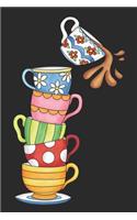 Cups of Coffee and Tea for a perfect day Lined Notebook