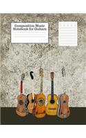 Composition Music Notebook for Guitars: Blank Tablature Staff Paper for Composing Songs - 100 Pages - 8.5 X 11 Paperback