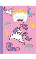 Unicorn Composition Notebook Wide Ruled, Back To School
