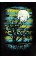 Full Moon Tree Journal: Halloween Full Moon Tree Silhouette - 128 College Ruled Pages: 6 x 9 in Blank Lined Journal with Soft Matte Cover - Notebook, Diary, Composition Not