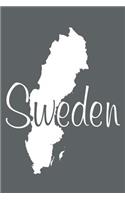 Sweden - Slate Grey Lined Notebook with Margins: 101 Pages, Medium Ruled, 6 x 9 Journal, Soft Cover