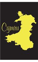 Cymru - National Colors 101 - Black and Yellow - Lined Notebook with Margins - 6X9: 101 Pages, Medium Ruled, 6 x 9 Journal, Soft Cover