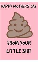 Happy Mothers Day From Your Little Shit: Funny Rude Gift Present Book Notepad Notebook Composition and Journal Gratitude Diary